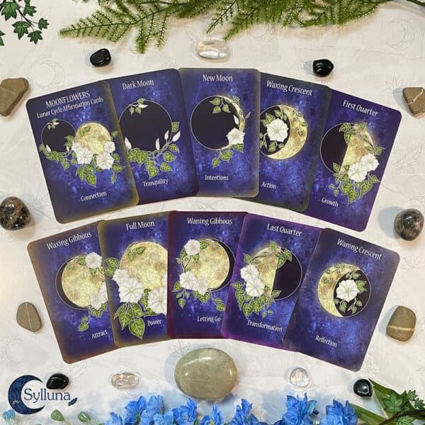 Moonflowers Lunar Cycle Affirmation Cards - Spiritual Cards- Moonmagic 1