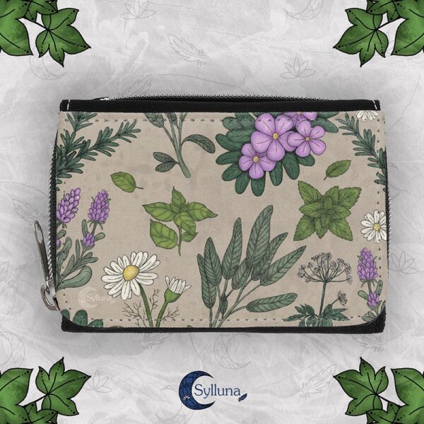 Portemonnee met Rits-Kruiden-Plantenmagie- Witchy Portemonnee