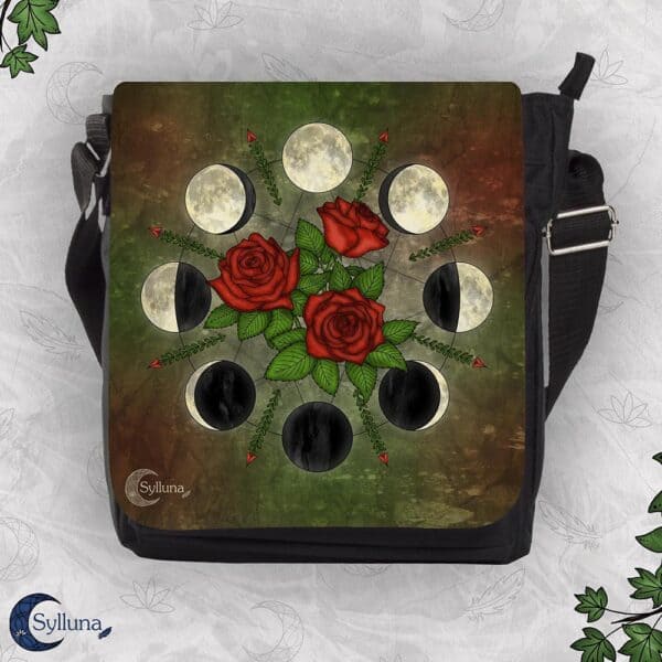 Rozen Maanfasen Fantasy Romantic Vierkant Klein Schoudertas Sylluna