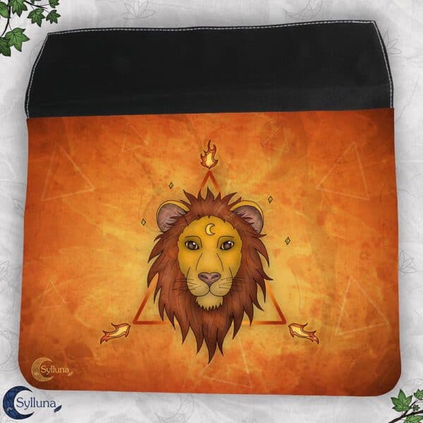 Losse Tas Flap Rechthoek Groot- Leeuw Vuur Element